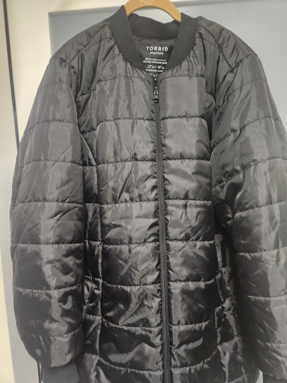 Torrid Black Quilted Bomber Jacket -